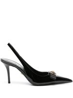 Versace escarpins Gianni Ribbon 85 mm à bride arrière - Noir