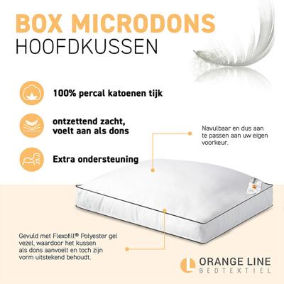 Hoofdkussen Box Microdons Default Anti Allergie & Anti Huisstofmijt & Zacht & Rug Slaper & Zij Slaper Orange Line - Dekbed-Discounter.nl