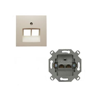 Berker UAE dataaansluiting 2 x RJ45 Cat.5e met afdekplaat creme S1