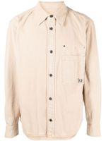 Wooyoungmi chemise en coton à plaque logo - Marron