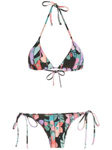 Amir Slama bikini à imprimé Hibiscus - Noir