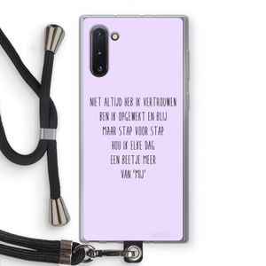 Zelfvertrouwen: Samsung Galaxy Note 10 Transparant Hoesje met koord