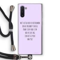 Zelfvertrouwen: Samsung Galaxy Note 10 Transparant Hoesje met koord