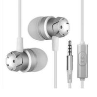 3 5 mm bedrade koptelefoon handsfree headset in ear oortelefoon oordopjes met mic voor XYZ iPhone MP3-speler laptop (zilver)