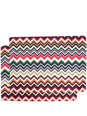 Missoni Home lot de 2 nappes de table à rayures - Rouge