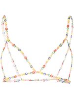 MSGM soutien-gorge à fleurs en perles - Rose MSGM soutien-gorge à fleurs en perles - Rose