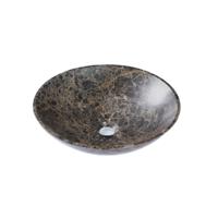 Saniclass Noche Waskom 42x42x12cm - rond - gemeleerd natuursteen - Dark Emperador SW1242435 Saniclass Noche Waskom 42x42x12cm - rond - gemeleerd natuursteen - Dark Emperador SW1242435