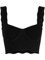 Galvan haut-bustier crop à ourlet festonné - Noir - thumbnail