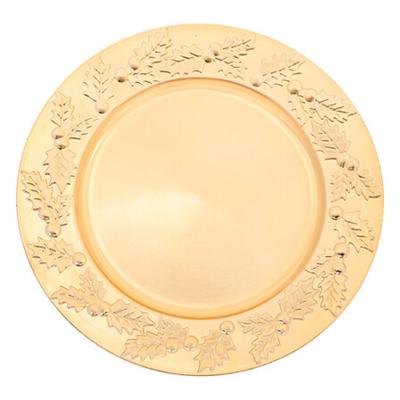 Kaarsenbord/onderbord - goud - kunststof - D33 x H1,5 cm- rond