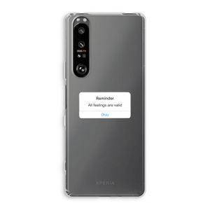Reminder: Sony Xperia 1 III Transparant Hoesje