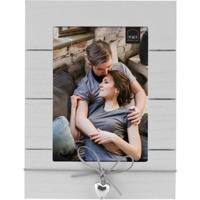 Haes Deco Houten Fotolijst Cergi verticaal wit met metalen hartje voor foto 10x15 - XD546VHS