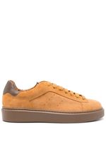 Doucal's lace-up suede sneakers - Orange