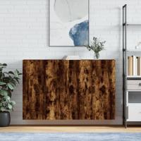 Hangkasten 2 st 69,5x34x90 cm gerookt eikenkleurig