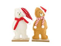 Figurine teddybear fabric / ply wood 20x6x49 cm C/2 FSC 100% - Dijk natural collections