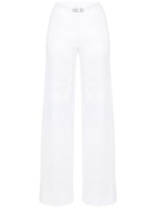 Federica Tosi pantalon en maille pointelle à taille haute - Blanc