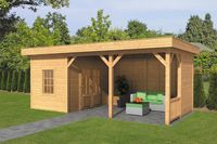 Lariks/Douglas Overkapping Oslo L type 8 blank 690x380 cm- Plat dak- Onbehandeld lariks Douglas hout- Tuindeco