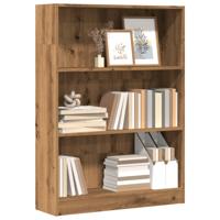 Boekenkast 80x24x109 cm bewerkt hout artisanaal eikenkleurig