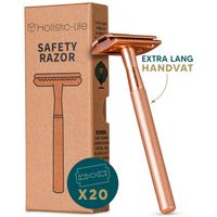 Safety Razor + 20 RVS Scheermesjes – Vrouw & Mannen – Scheren – Zero Waste Scheermes Blades – Duurzaam Cadeau - thumbnail