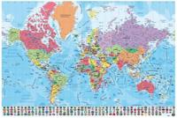 Poster Map World - Physical Politic - Portugees - 91,5x61cm