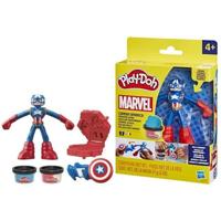 Play-Doh Captain America, Stamper Shield set met flexibel figuur, accessoires en boetseerklei, vanaf 4 jaar, Marvel