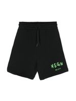 MSGM Kids short en coton à logo imprimé - Noir