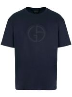 Giorgio Armani t-shirt en coton à logo appliqué - Bleu