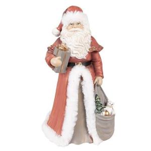 Clayre & Eef Beeld Kerstman 31 cm Rood Polyresin Kerstfiguren