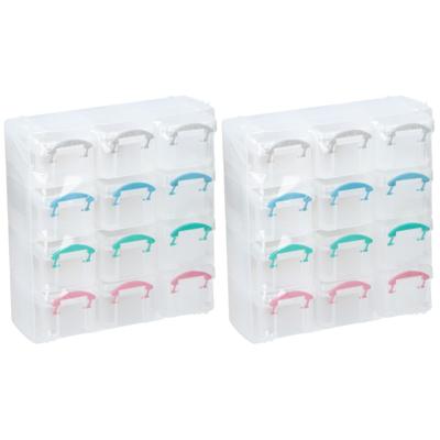 Hobbybox/sorteerbox - 2x Stuks - 12-vaks - 20 x 22 cm - hobby opberger/sorteerder