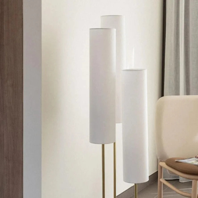 Staande lamp goud met 3 stoffen kappen E27 &apos;Yasmijn&apos; 137cm