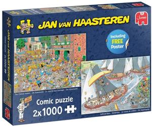 Jan van Haasteren - De Kaasmarkt & Skûtsjesilen Puzzel 2x 1000 Stukjes