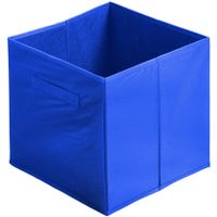 Urban Living Opbergmand/kastmand Square Box - karton/kunststof - 29 liter - blauw - 31 x 31 x 31 cm   - - thumbnail