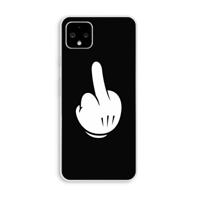 Middle finger black: Pixel 4 XL Transparant Hoesje