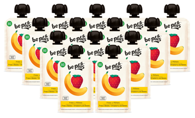 Be Plus Knijpfruit Strawberry & Banana Multiverpakking Be Plus Knijpfruit Strawberry & Banana Multiverpakking