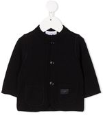 Emporio Armani Kids cardigan à patch logo - Bleu