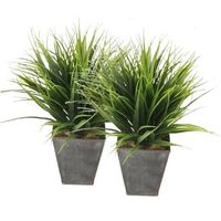 2x Grass Bush kunstplanten 30 cm - Kunstplanten - thumbnail