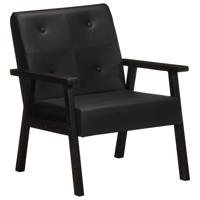 Fauteuil echt leer zwart