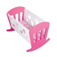 My Beautiful Dolls Room My beautiful dollsroom houten poppenbed 49x37x35 cm roze/wit