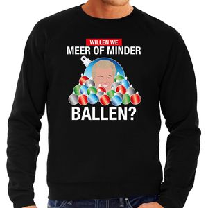 Wilders Meer of minder ballen foute Kerst sweater / trui zwart voor heren