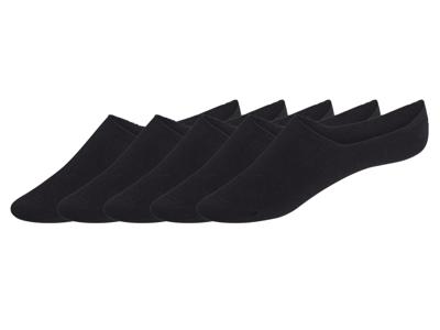 LIVERGY 5 paar heren sneakersokken (Zwart, 43-46)