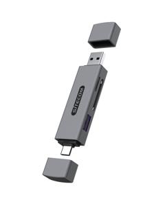 Sitecom MD-1012 geheugenkaartlezer USB 2.0 Type-A/Type-C Grijs