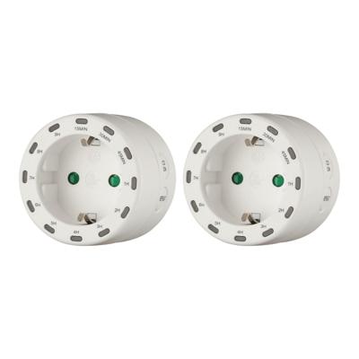 Tijdschakelaar rond - 2x - programmeerbaar tot 9 uur - 2800W - 230 Volt