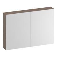 Brauer Impress Deluxe Spiegelkast - 100 cm - met interne en externe Verlichting - 2 Dubbelzijdige Spiegeldeuren - Mat Mokka