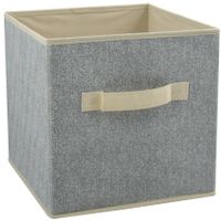 Opbergmand/kastmand - 18 liter - grijs - 26 x 26 x 26 cm