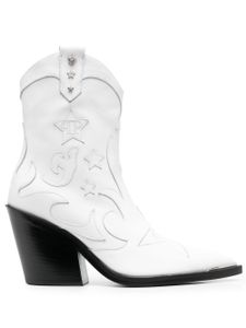 Philipp Plein bottines d'inspiration western à étoiles - Blanc