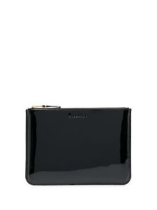 Comme Des Garçons Wallet pochette à fini verni - Noir