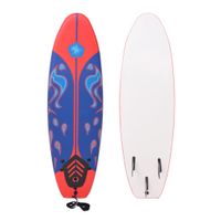 Surfboard blauw en rood 170 cm - thumbnail