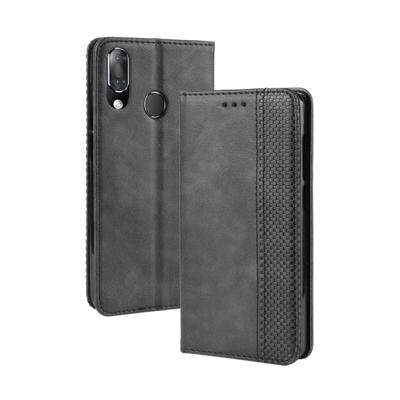 Magnetische Buckle retro Crazy Horse textuur horizontale Flip lederen case voor Vodafone Smart X9 met houder & kaartsleuven & fotolijstjes (zwart)