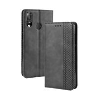 Magnetische Buckle retro Crazy Horse textuur horizontale Flip lederen case voor Vodafone Smart X9 met houder & kaartsleuven & fotolijstjes (zwart)