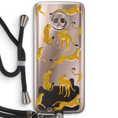 Luipaard: Motorola Moto G6 Transparant Hoesje met koord