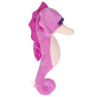 Knuffel zeepaard paars 26 cm